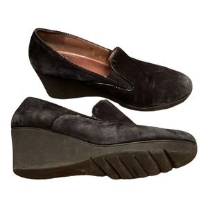 Donald J. Pliner Melia Black Suede Wedge Heels